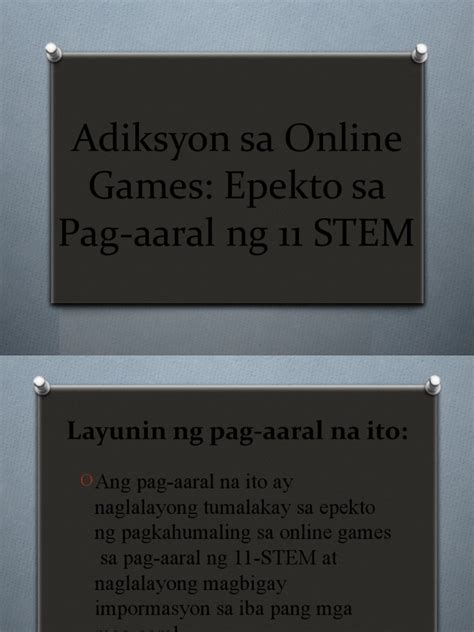 adiksyon sa online games